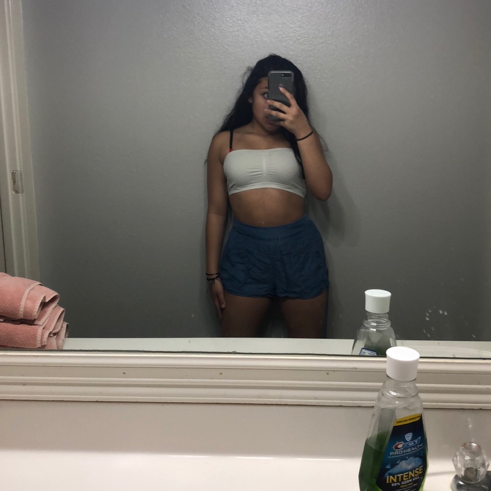 Blur shorts with a free mini white tube top